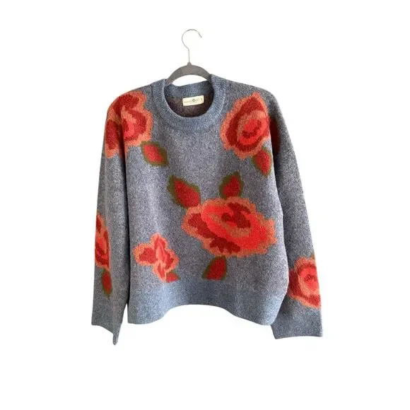 Natural Life Womens Blue Rosie Jacquard Wool Blend Pullover Sweater Size Large - Picture 3 of 9